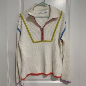 English factory quarter zip contrast piping